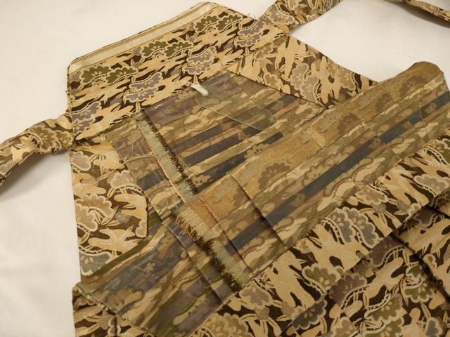 平和屋着物[]七五三　男の子　3歳　行灯袴　松　笹竹　金糸　正絹　逸品　AABG3350ja