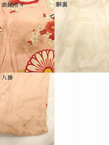 平和屋着物[]アンティーク　大正ロマン　七五三　女の子　5歳　祝着　吉祥花文　正絹　逸品　AABG3352ja