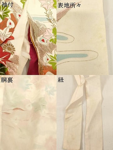 平和屋着物[]七五三　女の子　３歳　祝着　三つ身　孔雀羽文　金彩　正絹　逸品　AABG3355ja