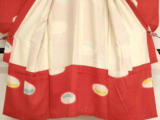 平和屋着物[]七五三　女の子　７歳　祝着　四つ身　抽象文　暈し染め　正絹　逸品　AABG3357ja