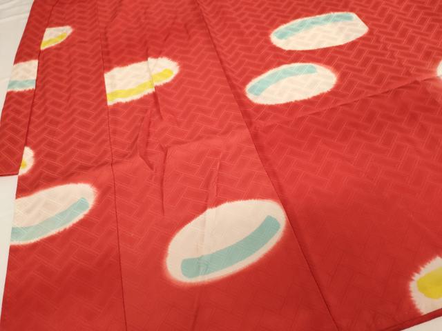 平和屋着物[]七五三　女の子　７歳　祝着　四つ身　抽象文　暈し染め　正絹　逸品　AABG3357ja