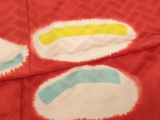 平和屋着物[]七五三　女の子　７歳　祝着　四つ身　抽象文　暈し染め　正絹　逸品　AABG3357ja