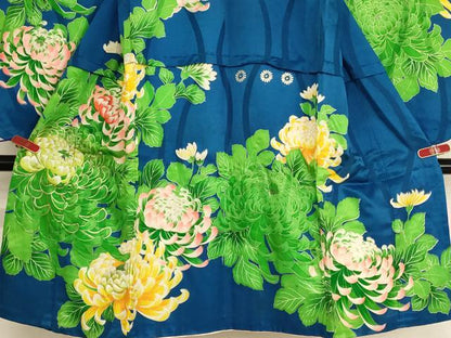平和屋着物[]七五三　女の子　７歳　祝着　四つ身　長襦袢セット　刺繍　菊　金彩　逸品　AABG3359ja