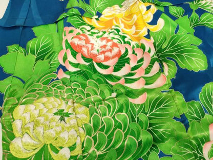 平和屋着物[]七五三　女の子　７歳　祝着　四つ身　長襦袢セット　刺繍　菊　金彩　逸品　AABG3359ja
