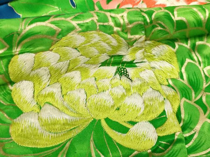平和屋着物[]七五三　女の子　７歳　祝着　四つ身　長襦袢セット　刺繍　菊　金彩　逸品　AABG3359ja