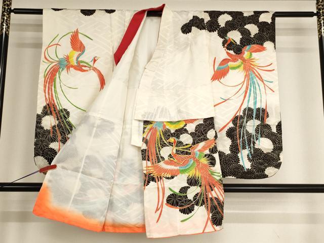 平和屋着物[]七五三 女の子 5歳 祝着・長襦袢(袷・半衿刺繍)・帯セット 駒刺繍 鳳凰菊文 金彩 洗える着物 AABG3370ja