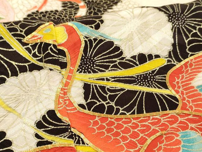 平和屋着物[]七五三　女の子　5歳　祝着・長襦袢(袷・半衿刺繍)・帯セット　駒刺繍　鳳凰菊文　金彩　洗える着物　AABG3370ja