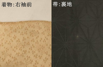 平和屋着物∵女の子　十三参り　子供　祝着・帯セット　花蝶丸文　暈し染め　金彩　逸品　AABG3377ja