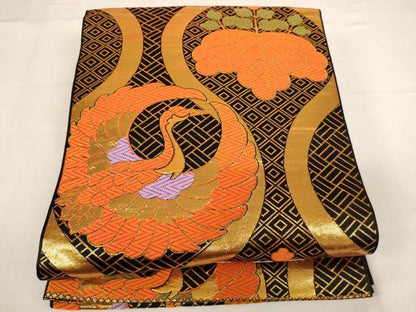 平和屋着物∵女の子　十三参り　子供　祝着・帯セット　花蝶丸文　暈し染め　金彩　逸品　AABG3377ja