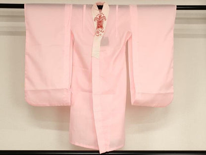 平和屋着物[]七五三　女の子　３歳　祝着　三つ身　長襦袢(単衣・半衿刺繍)・被布セット　鈴花文　金彩　逸品　AABG3378ja