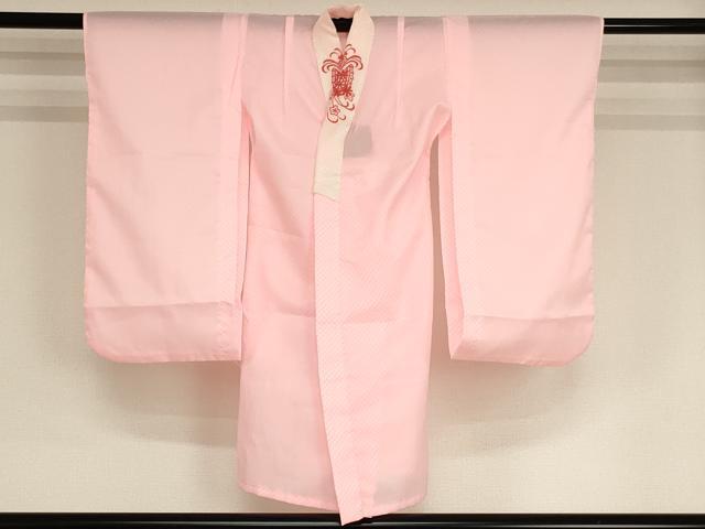 平和屋着物[]七五三　女の子　３歳　祝着　三つ身　長襦袢(単衣・半衿刺繍)・被布セット　鈴花文　金彩　逸品　AABG3378ja