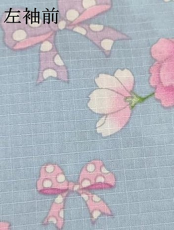 平和屋着物＊夏物 浴衣 子供 女の子 舞花文 リボン 綿 逸品 AABG3382ja
