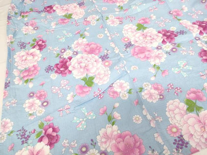 平和屋着物＊夏物 浴衣 子供 女の子 舞花文 リボン 綿 逸品 AABG3382ja