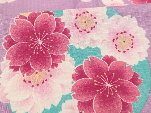平和屋着物＊夏物 浴衣 子供 女の子 花丸文 桜 綿 逸品 AABG3383ja