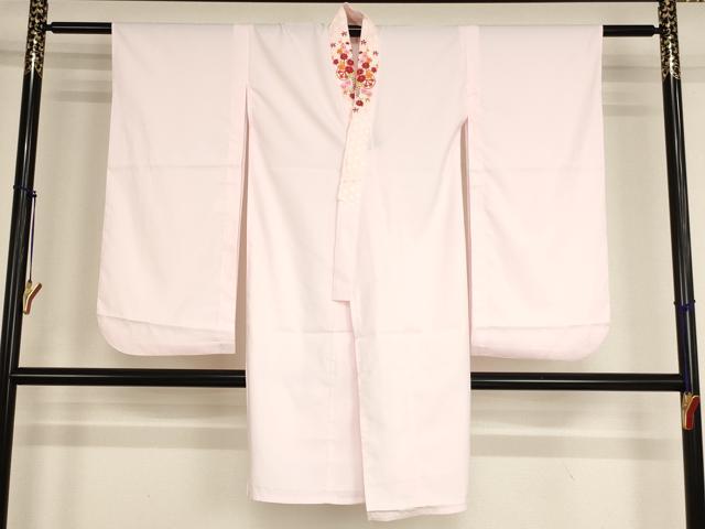 平和屋着物[]七五三　女の子　７歳　祝着　四つ身　長襦袢(単衣・半衿刺繍)セット　駒刺繍　舞桜文　暈し染め　金彩　逸品　AABG3384ja