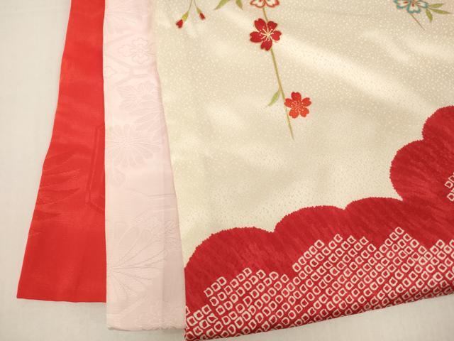 平和屋着物[]お宮参り　女の子　祝着　産着　初着　のしめ　駒刺繍　手毬飛鶴花文　金彩　逸品　AABG3387ja