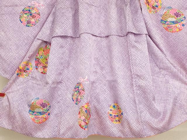 平和屋着物[]七五三　女の子　３歳　祝着　三つ身　鈴　洗える着物　AABG3388ja