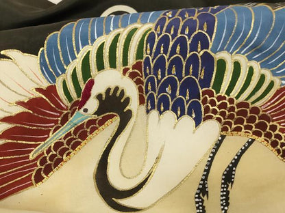 平和屋着物[]七五三　男の子　3歳　一つ身　祝着　駒刺繍　飛鶴宝船文　暈し染め　金彩　正絹　逸品　AABG3393ja