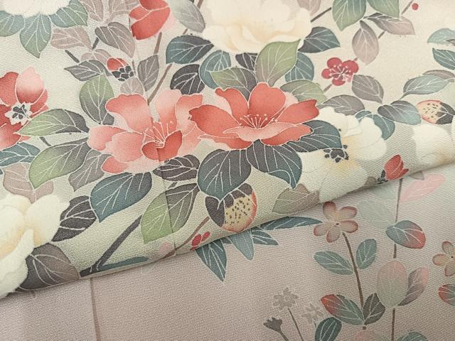 平和屋着物●訪問着　友禅　作家物　枝花文　暈し染め　正絹　逸品　AABG3402ph