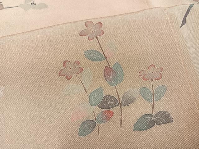 平和屋着物●訪問着　友禅　作家物　枝花文　暈し染め　正絹　逸品　AABG3402ph