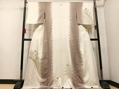 平和屋着物●訪問着　刺繍　舞蝶芝文　胴抜き仕立て　暈し染め　金彩　高島屋扱い　正絹　逸品　AABG3404ph