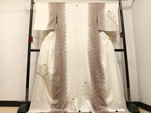 平和屋着物●訪問着　刺繍　舞蝶芝文　胴抜き仕立て　暈し染め　金彩　高島屋扱い　正絹　逸品　AABG3404ph