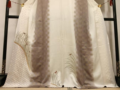 平和屋着物●訪問着　刺繍　舞蝶芝文　胴抜き仕立て　暈し染め　金彩　高島屋扱い　正絹　逸品　AABG3404ph