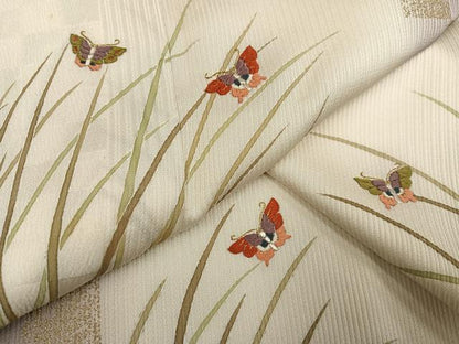 平和屋着物●訪問着　刺繍　舞蝶芝文　胴抜き仕立て　暈し染め　金彩　高島屋扱い　正絹　逸品　AABG3404ph