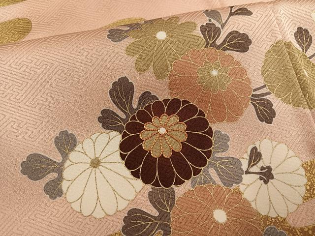 平和屋着物●訪問着　駒刺繍　エ霞枝花文　金彩　正絹　逸品　AABG3413ph