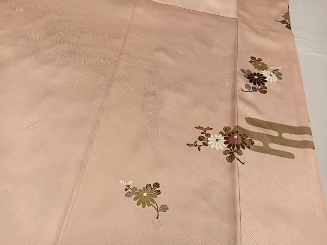 平和屋着物●訪問着　駒刺繍　エ霞枝花文　金彩　正絹　逸品　AABG3413ph