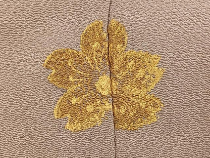 平和屋着物●色留訪問着　作家物　手描き　春萌　舞桜文　金彩　鬼しぼ縮緬　正絹　逸品　AABG3414ph