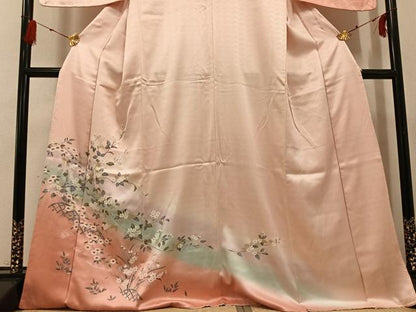 平和屋着物●訪問着　枝花籬文　暈し染め　金銀彩　正絹　逸品　AABG3418ph
