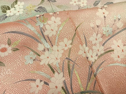平和屋着物●訪問着　枝花籬文　暈し染め　金銀彩　正絹　逸品　AABG3418ph