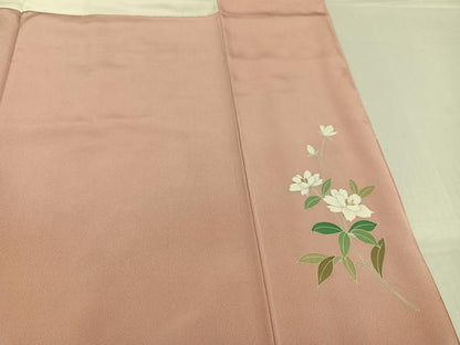 平和屋着物●訪問着　友禅　作家物　扇面草花文　暈し染め　金彩　ロング丈　正絹　逸品　未使用　AABG3421ph