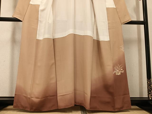 平和屋着物●十日町友禅作家　関口遼一　訪問着　童子草花文　暈し染め　正絹　逸品　AABG3423ph
