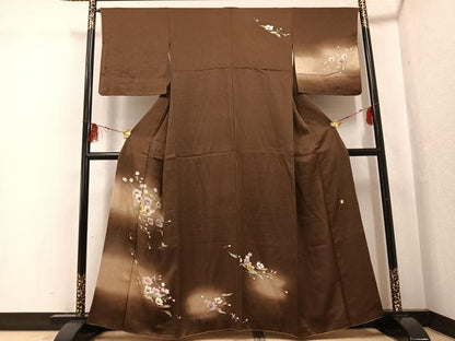 平和屋着物●訪問着　作家物　舞花文　暈し染め　金銀彩　正絹　逸品　AABG3424ph
