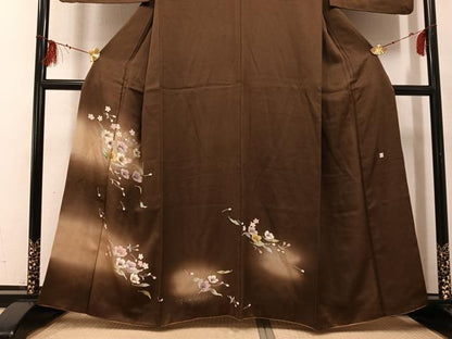 平和屋着物●訪問着　作家物　舞花文　暈し染め　金銀彩　正絹　逸品　AABG3424ph