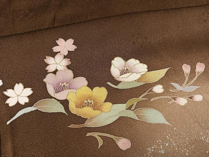 平和屋着物●訪問着　作家物　舞花文　暈し染め　金銀彩　正絹　逸品　AABG3424ph