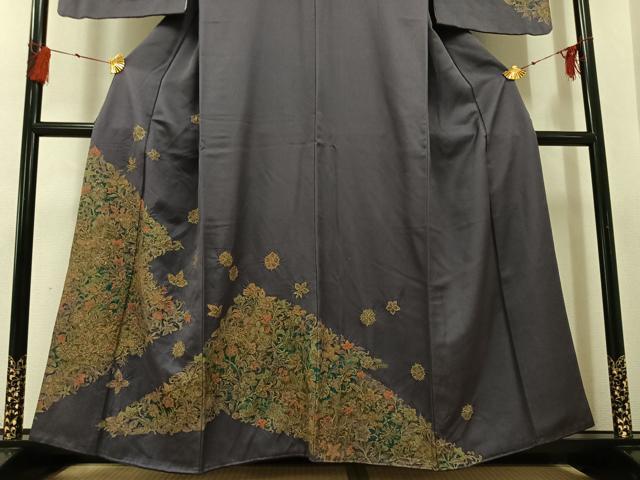平和屋着物●訪問着　草花文　金彩　正絹　逸品　AABG3425ph