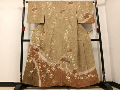 平和屋着物●訪問着　地紙花文　正絹　逸品　AABG3428ph
