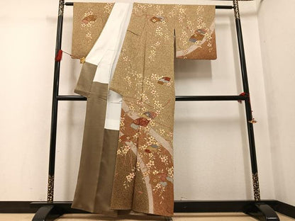 平和屋着物●訪問着　地紙花文　正絹　逸品　AABG3428ph