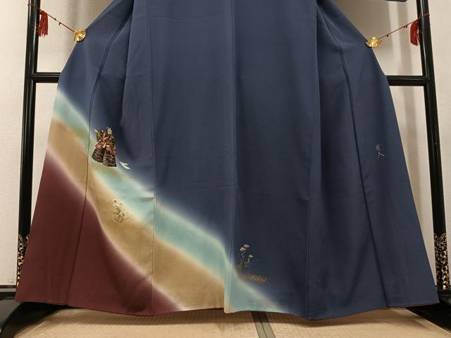 平和屋着物●訪問着　松原清久　手描き　人物花文　暈し染め　金彩　正絹　逸品　AABG3434ph