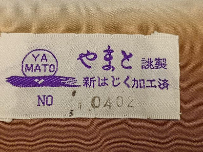 平和屋着物●訪問着　手描き　花蝶文　暈し染め　金彩　金通し地　やまと誂製　正絹　逸品　AABG3435ph