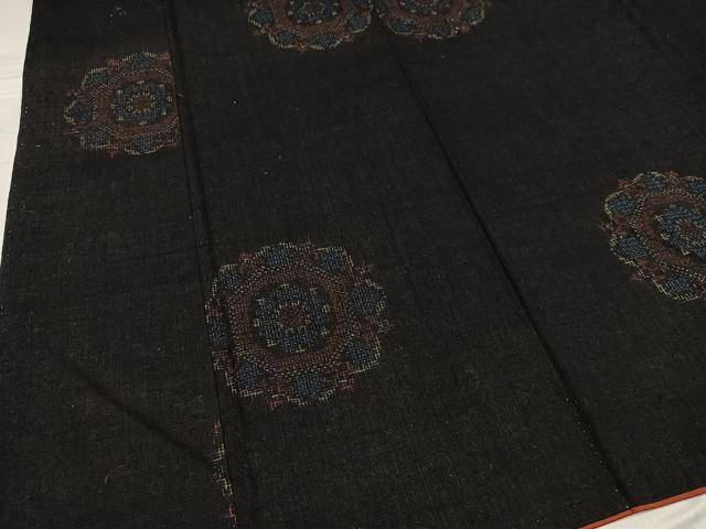 平和屋着物●本場結城紬　重要無形文化財　80亀甲　舞花文　証紙付き　正絹　逸品　AABG3438ph