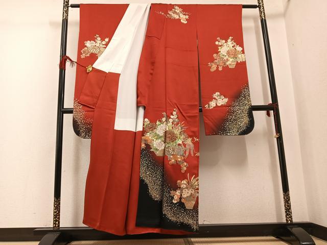 平和屋着物●豪華振袖　飾花文　暈し染め　金銀彩　正絹　逸品　AABG3440ph