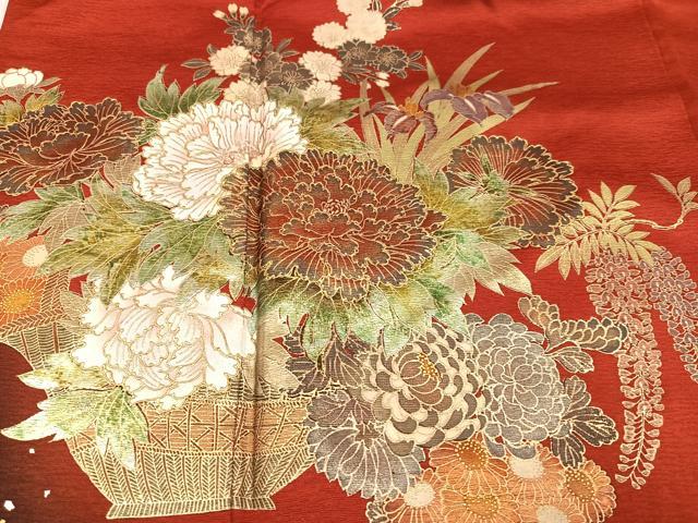 平和屋着物●豪華振袖　飾花文　暈し染め　金銀彩　正絹　逸品　AABG3440ph
