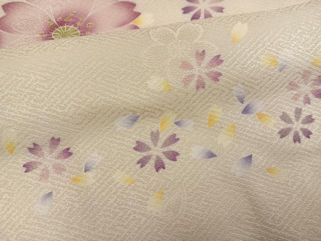 平和屋着物●豪華振袖　舞花文　暈し染め　金彩　正絹　逸品　AABG3441ph