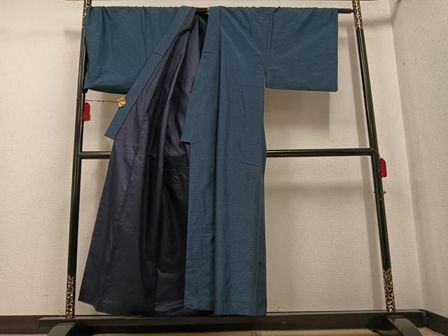 平和屋着物●男性 紬 アンサンブル 正絹 逸品 AABG3447ph