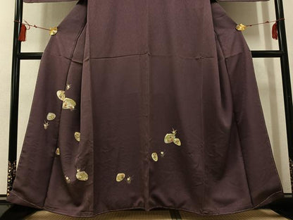 平和屋着物●訪問着　駒刺繍　貝合わせ草花文　正絹　逸品　未使用　AABG3456ph