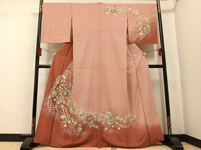平和屋着物●訪問着　絞り　辻が花　暈し染め　金彩　正絹　逸品　AABG3457ph